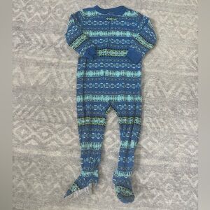 Blue Patterned  Footed Sleeper